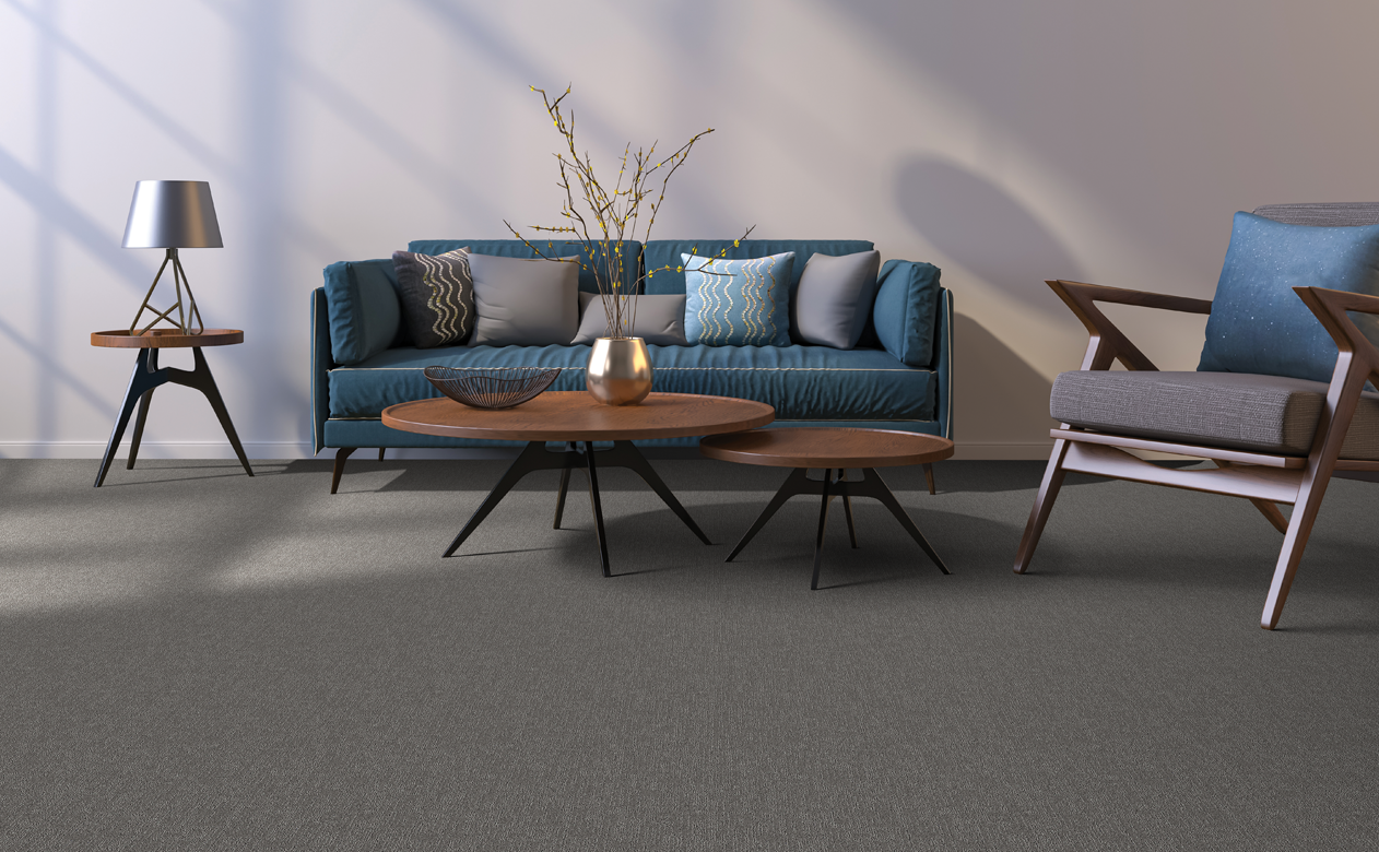 gray carpet in a modern living area